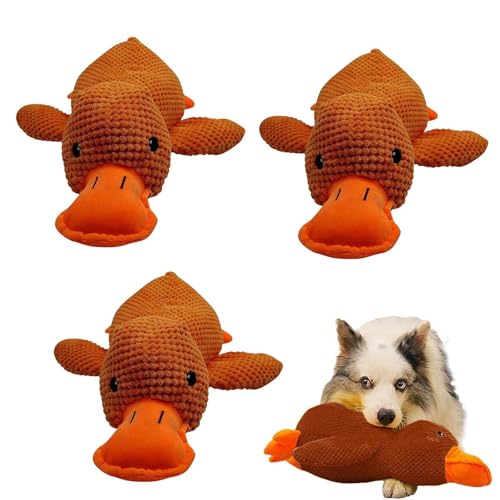 Anti Stress Ente Hund - 3 STK Interaktives Hundespielzeug Ente, Quietschspielzeug Hund Kuscheltier,Antistressente Keep Calm Hunde Süß Plüschtier S M L von Generic