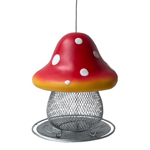 Pilz-Vogelfutterspender für den Außenbereich, solarbetriebene Vogelfutterstation | 3,5 Pfund Kolibri-Futterspender mit großer Kapazität | Automatische Gartenhof-Dekoration von Generic