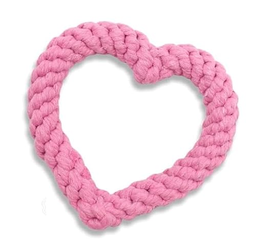 Pink Heart Love Dog Rope Kauspielzeug zum Zahnen gelangweilte Welpen und Hunde zum Valentinstag (Rosa) von Generic