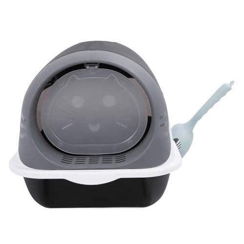 Plastikkatze Sandkasten, Bequem, Meiden Sie das Sandkastengehäuse für die Geruchsspitze mit Dem Esslöffel Innenkatzen Zurück (Black) von Generic