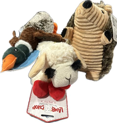 Plüsch-Hundespielzeug-Set, 3er-Pack mit Lamm, Ente und Igel, weiches Kauspielzeug für Haustiere von Generic