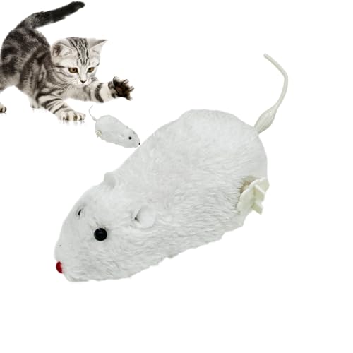 Plüsch-Mausspielzeug, interaktives Katzenspielzeug, Clockwork-Maus, realistisch, Jagdspielzeug aus weichem Plüsch, vielseitig einsetzbar, für Kätzchen, Spaß von Generic