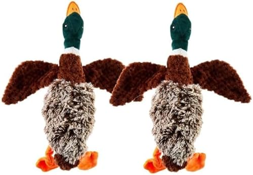 Plüschente Hundespielzeug mit Honker - Entenspielzeug für Hunde, Stockente Stofftier, niedlicher Plüsch (2 Stück) von Generic