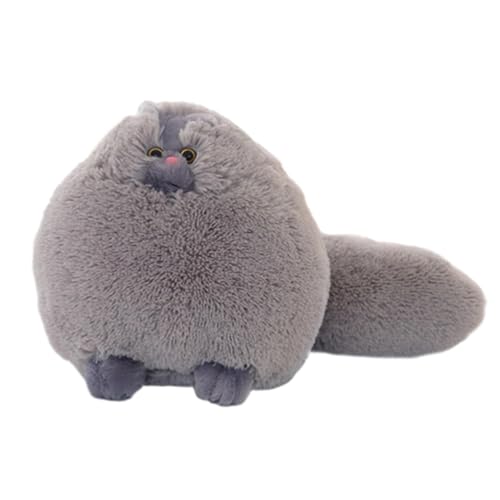 Plüschtier, Katze, Plüschtier – dekoratives Kissen mit großem Katzenschwanz, Plüschspielzeug Kätzchen aus Plüsch, weiches Kissen in Form einer niedlichen Katze, Plüschspielzeug von 40,5 cm von Generic
