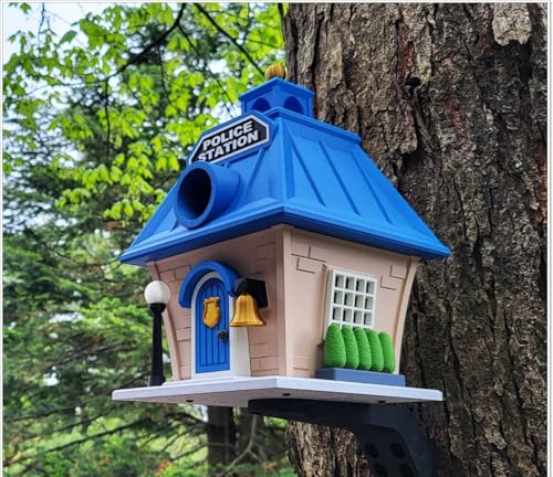 Polizei Vogelhaus | 16 x 16 x 23 cm Neuheit Garten Dekor | Outdoor Vogelhaus für kleine Vögel | witterungsbeständiges PETG Design von Generic