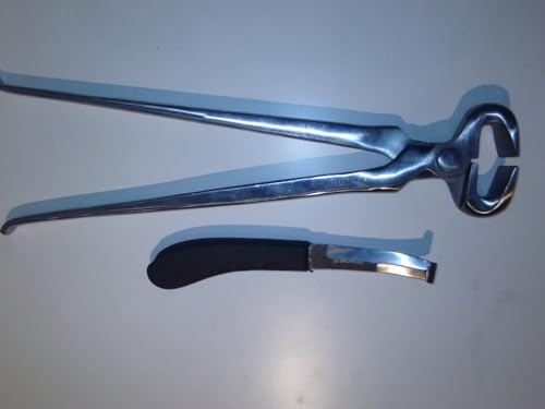 Professionelle Hufzange mit Hufmesser, 38 cm Länge, Schmiedewerkzeug für Hufbeschlag von Generic