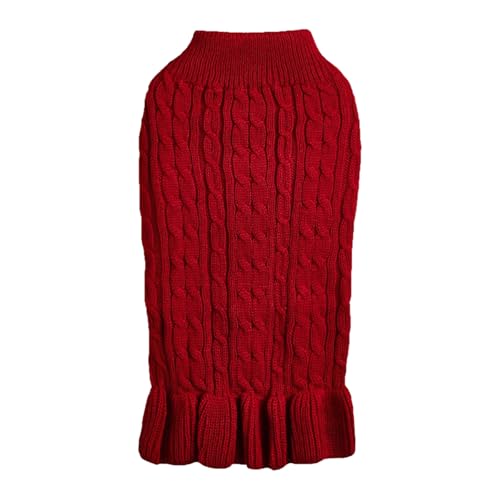 Pullover für kleine Hunde und Katzen, für Frauen und Mädchen, rot, warmes Winterkleid für Hunde, Chihuahua, Corgi, kleine und mittelgroße Hunde, Katzen, Katzen- und Hundepullover, rote (Red, S) von Generic