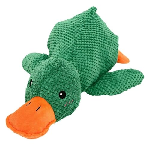 Quack-Quack Duck Dog Toy, Anti Stress Ente, Antistress Ente Hund, Quietschspielzeug Interaktives Spielzeug für Hunde, Plüsch Kauspielzeug für Hund Ruhig und Ausgeglichen Anti Stress Ente (Grün, L) von Generic