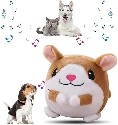 Quietschendes, interaktives Hundeballspielzeug, aktives, bewegliches Plüsch für Haustiere, Kauplüsch, formell, mittelgroß, um sie mit Springender Musik zu beschäftigen (Hamster) von Generic
