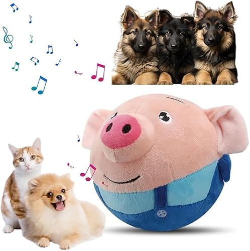 Quietschendes, interaktives Hundeballspielzeug, aktives, bewegliches Plüschtier, formelles Kauen zu lauter Musik (blaues Schwein) von Generic