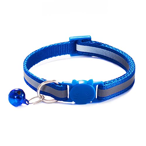 Reflektierendes Katzenhalsband, Schnellverschluss, Sicherheitsschnalle mit Glöckchen, verstellbare Nylon-Schnallen, modisch, reflektierend, Haustierhalsband, Katzenhalsband (blau) von Generic