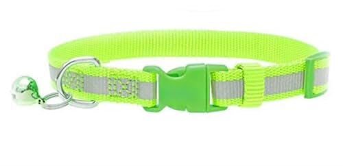 Reflektierendes Sicherheitskatzenhalsband aus Nylon mit Glöckchen, Neongrün Reflektierendes Sicherheitskatzenhalsband aus Nylon mit Glöckchen, Neongrün von Generic