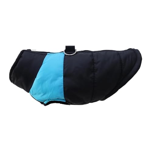 Regenjacke für Hunde, warme Winterjacke mit Reißverschluss, klein, mittel, groß (Blau, 3XL) von Generic