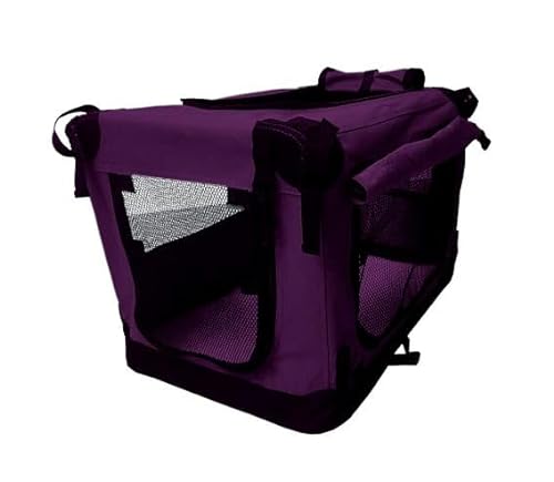 Reisebox Premium Lila S (60 cm) – Nylon-Softbank – faltbar – leichte Hundebox – Autobox Transportbox von Generic