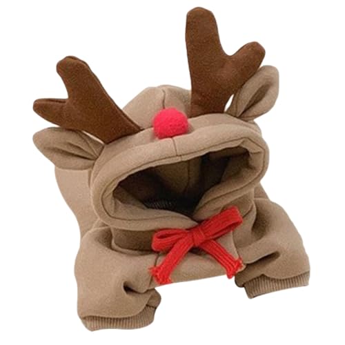 Rentier-Kostüm für Hunde – Rentier-Hunde-Kapuzenpullover, lustiges Elch-Cosplay- für den Winter, warmer Overall für kleine Hunde und Katzen, Sweatshirt für kaltes Wetter, für Urlaubsparty von Generic