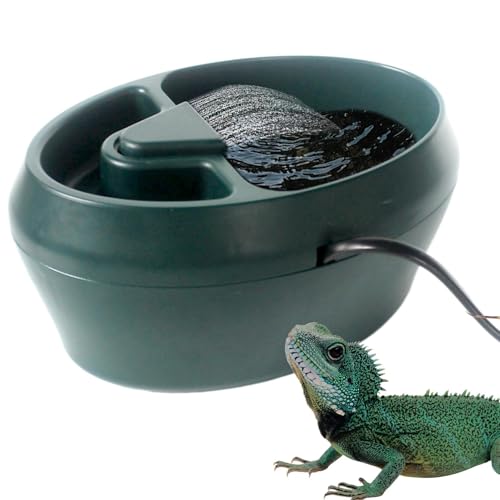 Reptilien-Trinkbrunnen, Wasserschale In Eidechsenform – Automatischer Schlangen-Wasserbrunnen Mit Pumpe | Multifunktionaler -Wasserspender, 2-in-1-Futtertank von Generic