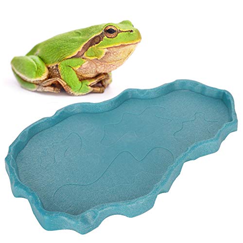 Reptilien-Wassernapf, Reptilien-Futternapf, Reptilien-Futternapf, Kunststoff-Reptilien-Futternapf, Schlangen-Trinknapf für Frösche, Leopard, Eidechse, Gecko (Blauer See) von Generic