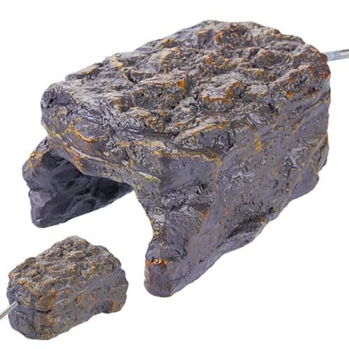 Reptilienheizungsdämmung Höhle - USB -Heizungskasten, beheizte Fels Habitat Accessoire | Multifunktionales Backenstadium und Versteck, Tankzubehör, Heizsteine, Lebensraumdekor für Eidechsen Snake Geck von Generic