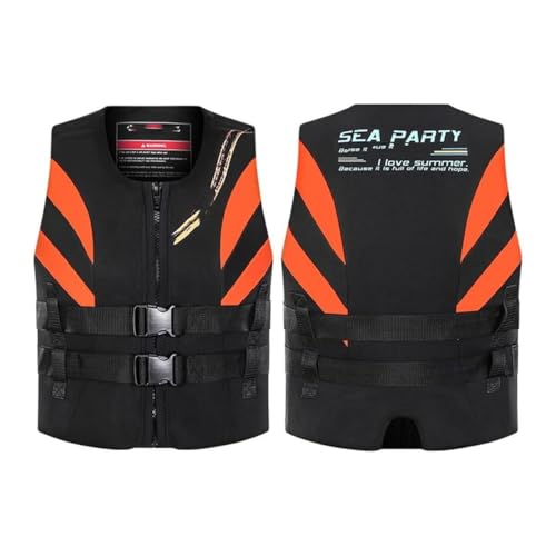 Rettungsweste PFD Schwimmweste, verstellbare Auftriebshilfe for Erwachsene, Wassersport-Sicherheitswesten, for Kajakfahren, Bootfahren(Schwarz,XXL) von Generic