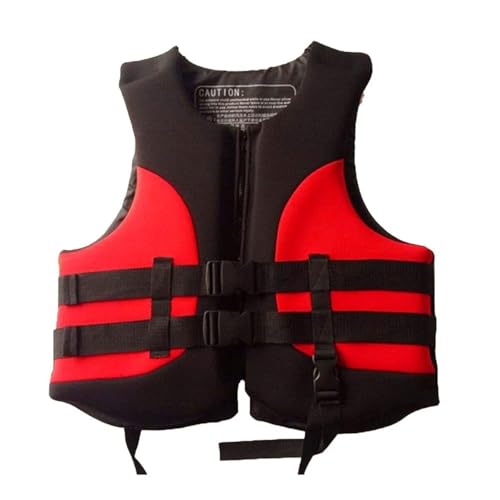 Rettungsweste for Erwachsene mit sicherem Sitz, verstellbare Schwimmweste, Sicherheitsschwimmhilfe for Boote, for Wassersport, Paddle-Boarding(Red,L) von Generic