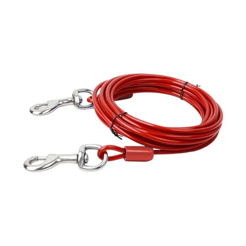 Robuste Hundeleine aus Stahldraht mit Doppelhaken für kleine und mittelgroße Hunde. Robuste Kauleine für Haustiere, Outdoor-Training mit sicherem Gehen und Kontrolle. Nts224 (C, 13X13CM) von Generic