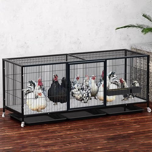 Robuster Hühnerstall Mit Universalrädern Für 1-15 Hühner Mit Eiablage Kleintierkäfig Winterfest Für Hühner Hasen Geflügel，in 4 Größen Verfügbar(148 * 60 * 71.7cm) von Generic