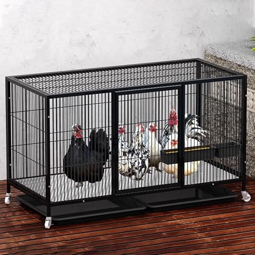 Robuster Hühnerstall Mit Universalrädern Für 1-15 Hühner Mit Eiablage Kleintierkäfig Winterfest Für Hühner Hasen Geflügel，in 4 Größen Verfügbar(99.4 * 59 * 56.5cm) von Generic
