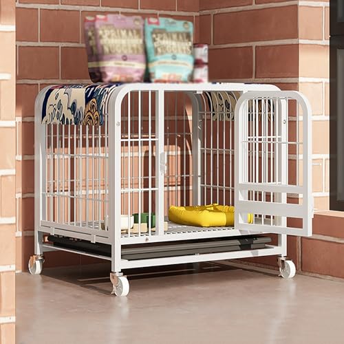 Robuster Hundekäfig mit Rollen und herausnehmbarem Tablett, Dachfenster für kleine und große Hunde, Größe 63 x 43 x 55 cm Robuster Hundekäfig mit Rollen und herausnehmbarem Tablett, Dachfenster für kleine und große Hunde, Größe 63 x 43 x 55 cm von Generic