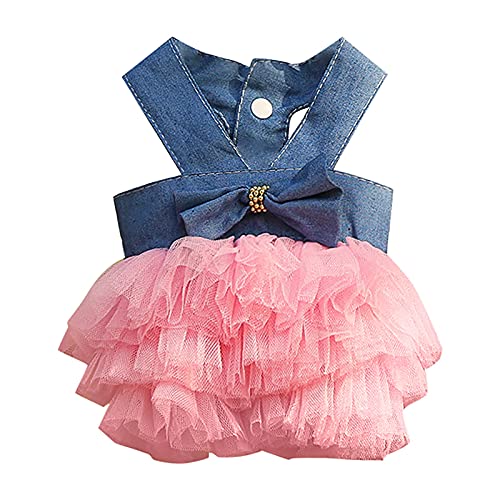 Rock Bubble Kleider Prinzessin für Hundekleid Cowboy Hundekleid Haustierkleidung Hundepullover Für Bulldoggen (Blue, XS) von Generic