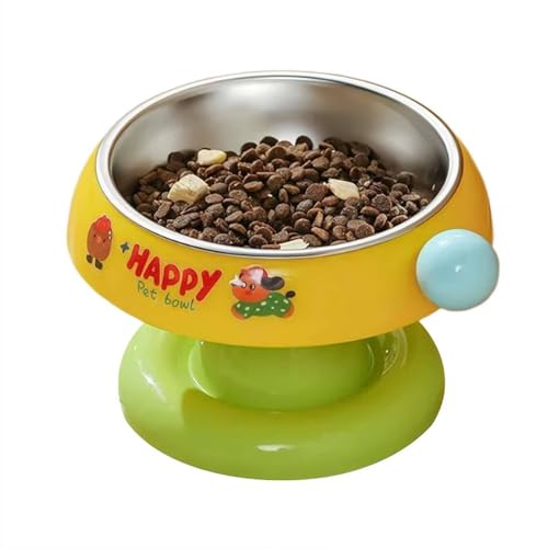 Rutschfester, erhöhter Futternapf für Hunde und Katzen, Edelstahl, erhöhter Futternapf mit herausnehmbarem Napf, Nackenentlastung, auslaufsicher, 18,5 cm hoch, Gelb mit Edelstahlnapf Rutschfester, erhöhter Futternapf für Hunde und Katzen, Edelstahl, erhöhter Futternapf mit herausnehmbarem Napf, Nackenentlastung, auslaufsicher, 18,5 cm hoch, Gelb mit Edelstahlnapf von Generic