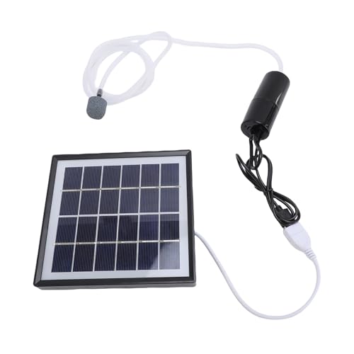 SOLAR -TOND -Sauerstoff, USB Grenzflächen SOLAR Sauerstoffpumpe Multifunktionaler Hochleistungsausgang für Aquarium (Black) von Generic