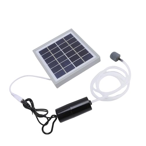 SOLAR -TOND -Sauerstoff, USB Grenzflächen SOLAR Sauerstoffpumpe Multifunktionaler Hochleistungsausgang für Aquarium (Gray) von Generic