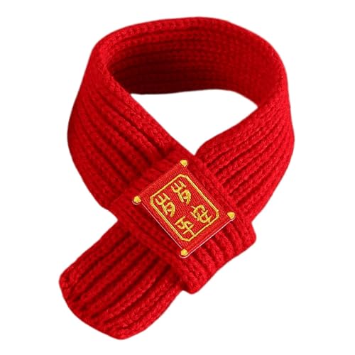 Schal für Katzen, Schal für Hunde | Eleganter Katzenschal für das neue Jahr | Halswärmer Winter Rot für Katzen und Hunde, Strickschal für Urlaub für Dekoration von Tieren von Generic
