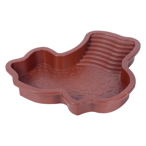 Schildkrötenbecken | Schildkröten Wassernapf & Reptilien Badebereich | Einweichschale mit Rampe, Terrarium Zubehör Sonnenplateau, Aquariumdekoration Futternapf für Amphibien von Generic