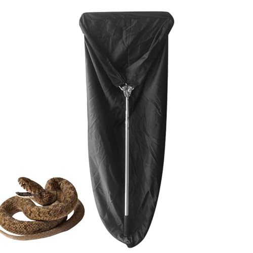 Schlangengreifer – Schlangenfänger | Ausziehbarer Schlangenstab Mit Tasche, Sicherer Reptiliengreifer, Ausziehbarer Schlangenstab Mit Tasche, Robuster Schlangenhaken Für Reptilien, Schwarz von Generic