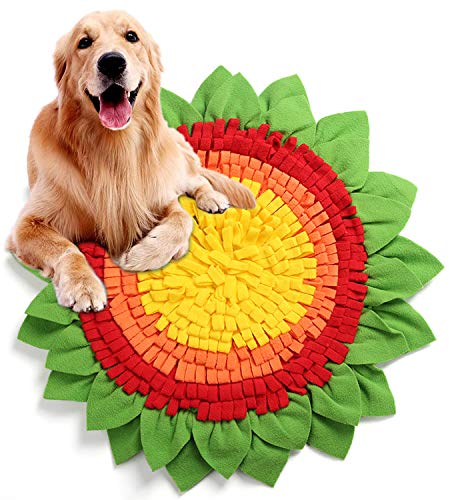 Schnüffelmatte für Hunde, Futtermatte für Hunde, langlebiges interaktives Hundespielzeug fördert natürliche Futtersuchfähigkeiten, Leckerli-Spender Stressabbau (Sonnenblume) von Generic
