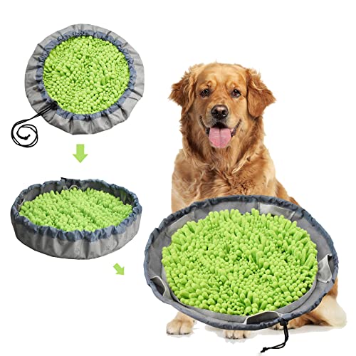 Schnüffelmatte für Hunde, interaktives Futterspiel für Langeweile, fördert natürliche Futtersuche und Stressabbau, maschinenwaschbar (Grün, rund) von Generic
