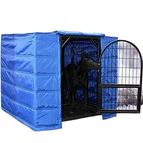 Schwerlast-Hundeboxabdeckung isoliert für den Winter, Dicke Außenkäfigabdeckungen für Hundezwinger, Katzen und Kaninchen, Oxford-Stoff + Baumwolle(Blue,122x76x84cm(48inch)) von Generic