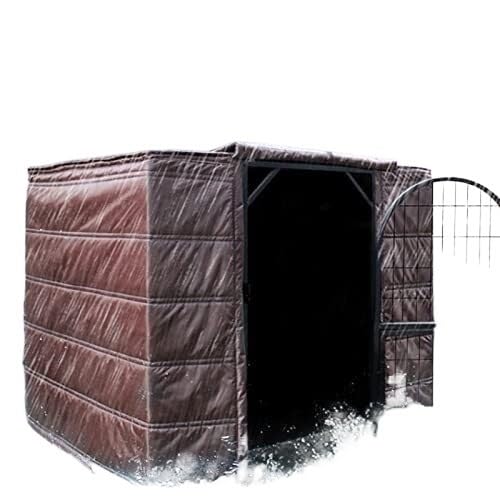 Schwerlast-Hundeboxabdeckung isoliert für den Winter, Dicke Außenkäfigabdeckungen für Hundezwinger, Katzen und Kaninchen, Oxford-Stoff + Baumwolle(Brown,122x76x84cm(48inch)) von Generic