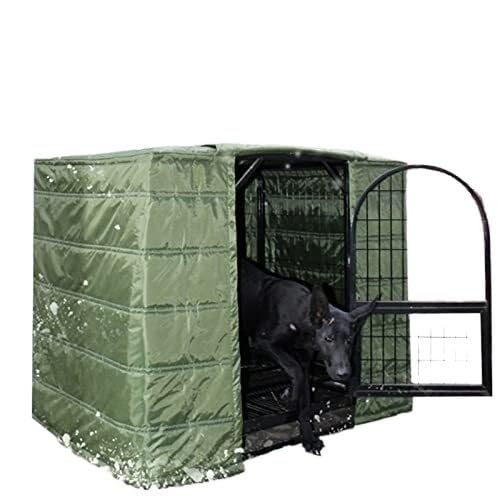 Schwerlast-Hundeboxabdeckung isoliert für den Winter, Dicke Außenkäfigabdeckungen für Hundezwinger, Katzen und Kaninchen, Oxford-Stoff + Baumwolle(Green,110x70x90cm) von Generic