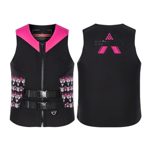 Schwimmweste for Erwachsene PFD, Schwimmweste mit high Auftrieb, verstellbare Neopren-Schwimmhilfe, for Kajakfahren, Bootfahren, Wassersport(Pink,M) von Generic