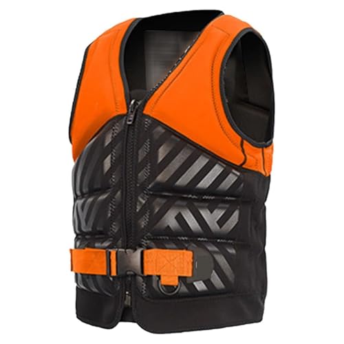 Schwimmweste for Erwachsene mit universeller Passform, verstellbare, atmungsaktive Schwimmsicherheitsweste, for Kajakfahren, Paddeln, Bootfahren und Angeln(Orange,XXL) von Generic