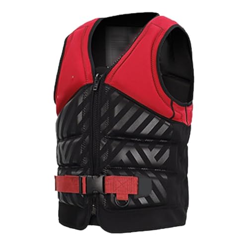 Schwimmweste for Erwachsene mit universeller Passform, verstellbare, atmungsaktive Schwimmsicherheitsweste, for Kajakfahren, Paddeln, Bootfahren und Angeln(Red,3X-Large) von Generic
