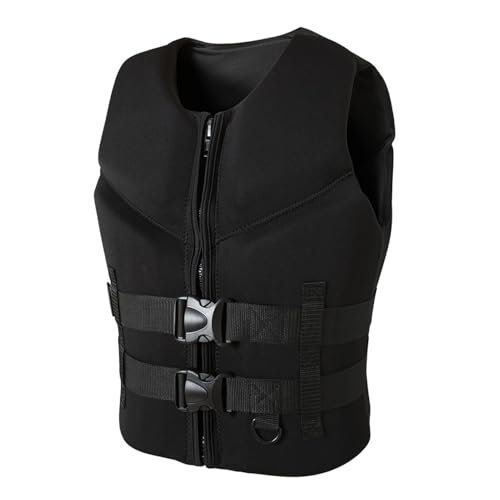 Schwimmweste for Erwachsene mit verstellbarem Gürtel, Schwimmweste mit high Auftrieb, Sicherheitsschwimmgerät for Angeln, for Wassersport, Kajak(Schwarz,XXL) von Generic