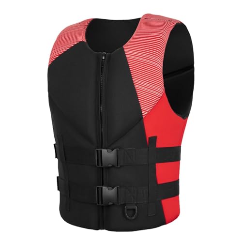 Schwimmweste for Erwachsene und Jugendliche, verstellbare Schwimmweste mit Auftrieb, leichtes Schwimmgerät, for Kajakfahren, Angeln, Paddeln, Bootfahren(Red,XXL) von Generic