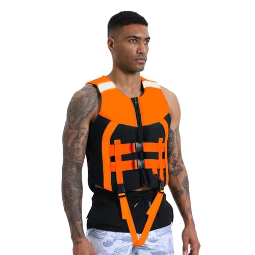 Schwimmweste mit high Auftrieb for Erwachsene, Neopren-PFD-Schwimmweste, verstellbare Sicherheitsjacke, for Kajakfahren, Bootfahren, Angeln, Surfen(3X-Large) von Generic