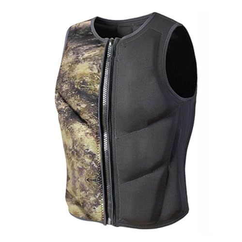 Schwimmweste mit high Auftrieb for Erwachsene, Neopren-Schwimmjacke, verstellbare Schwimmhilfe, PFD for Kajakfahren, Angeln, Bootfahren, Wassersport(Camouflage,S) von Generic