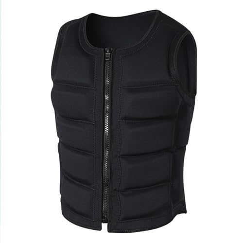 Schwimmweste mit high Auftrieb for Erwachsene, Neopren-Wassersicherheitsjacke, Schwimmhilfe for Kajakfahren, Surfen, Schwimmen, Bootfahren(Schwarz,3XL) von Generic