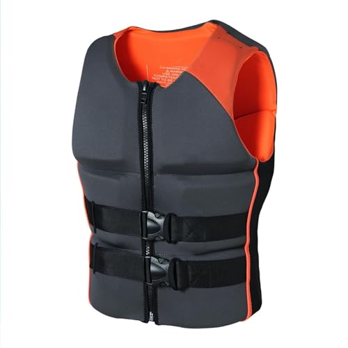 Schwimmweste mit high Auftrieb for Erwachsene, verstellbare Schwimmweste mit Sicherheitsschnalle, Schwimmhilfe PFD, for Kajakfahren, Surfen, Schnorcheln, Wassersport(Orange,S) von Generic