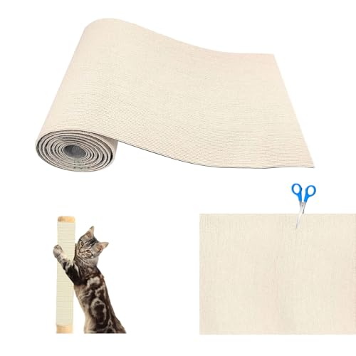 Selbstklebend Kratzteppich Katze Wand,Kratzmatte Katze,Kratzbrett Katzen,Katzen Kratzwand,Katzenkratzbretter (Reis-Weiß 40 x 200cm) von Generic
